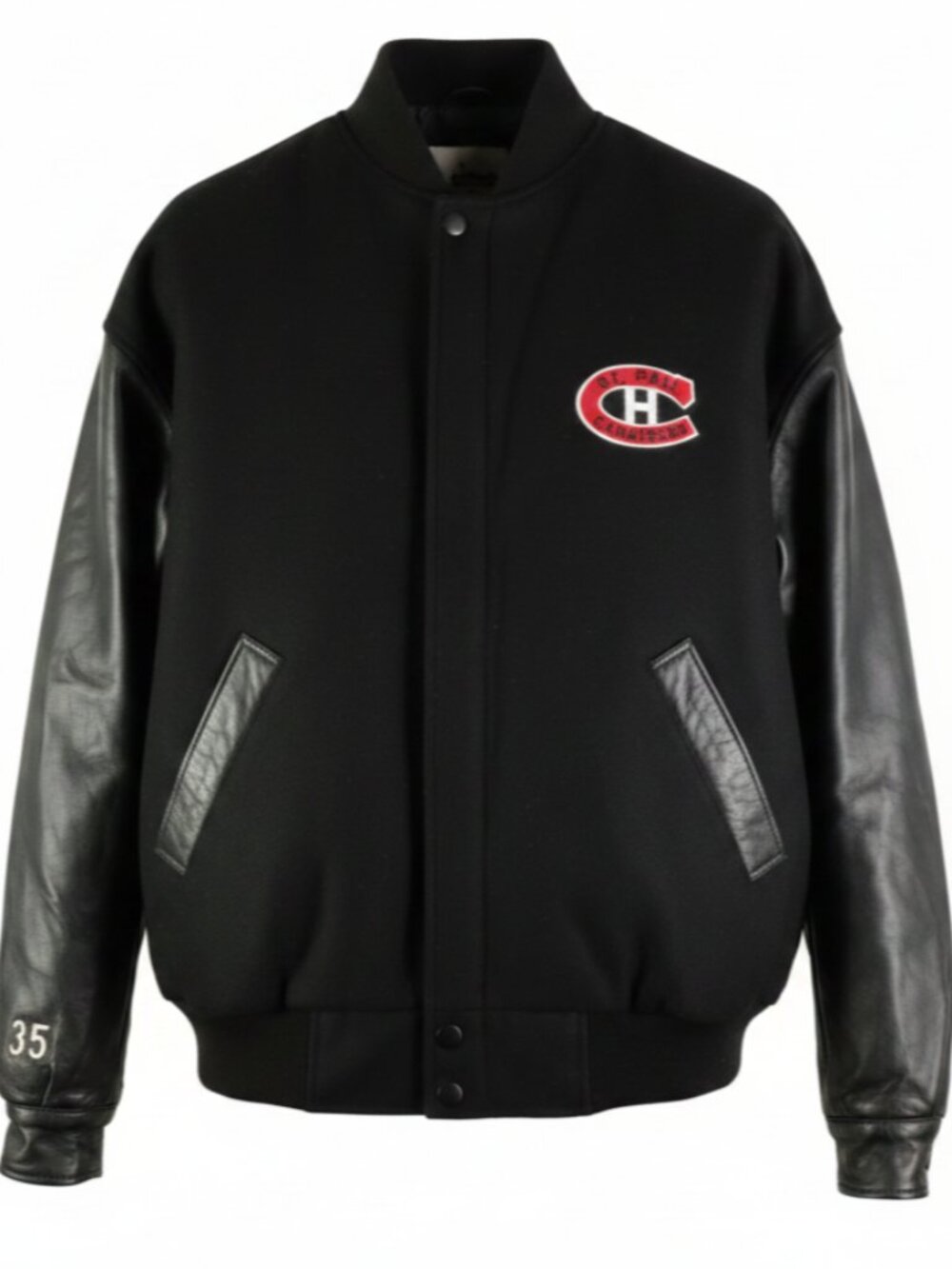 Vintage Varcity Jacket Mens Extra Large Black St Paul Montreal Canadians 80s